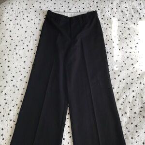 Divided Black Wide-Leg Trousers